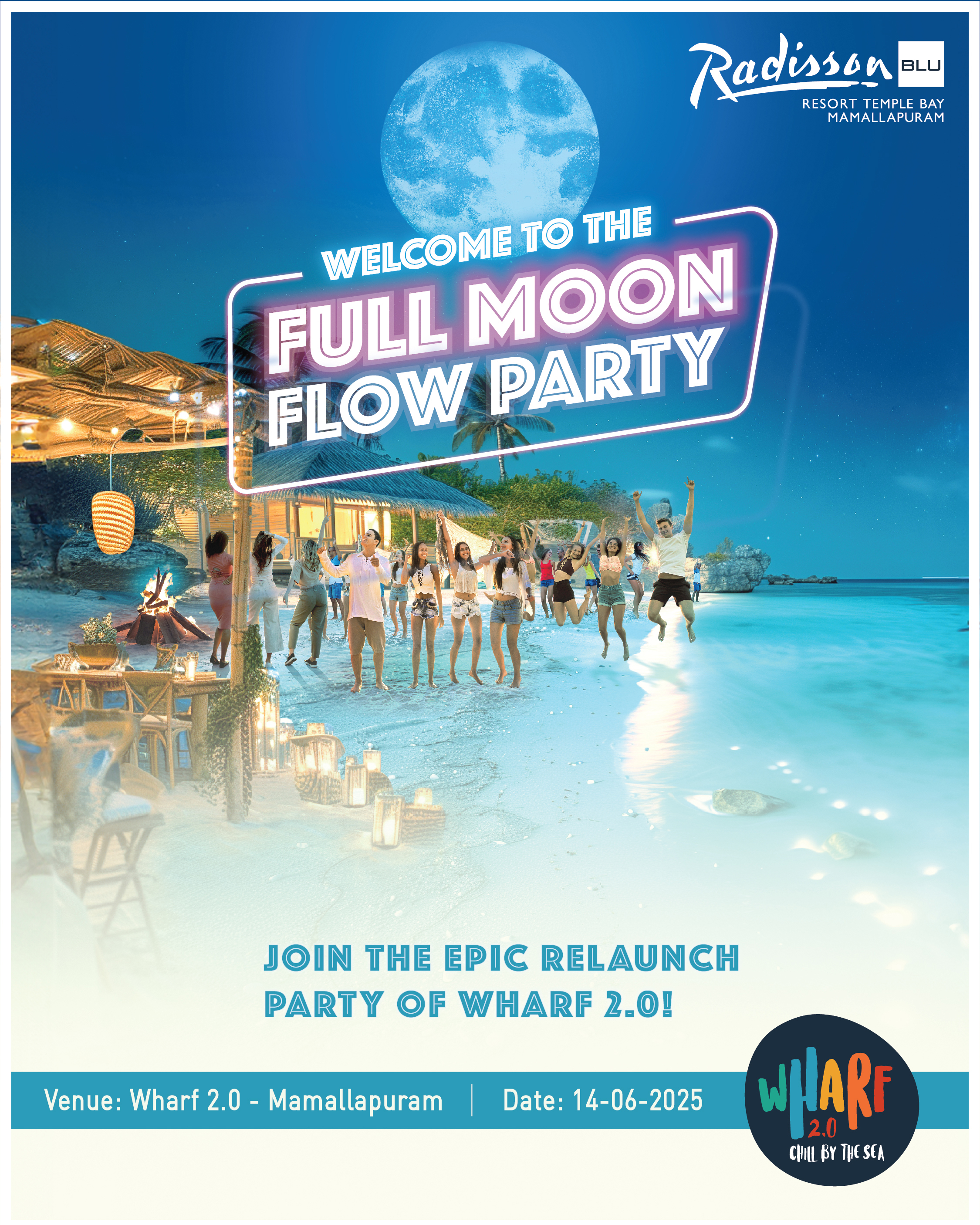 Full Moon Flow Party Poster